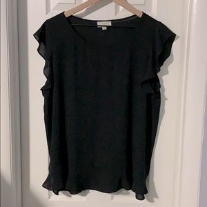 Flutter sleeve and hem - LOFT blouse